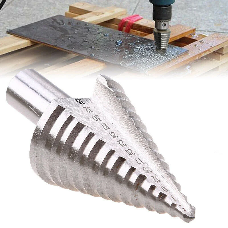 

Titanium Step Drill Bit High Speed Steel Cutter 5-35mm 13 Steps Size Cone Drills Woodworking Tools Herramientas Ferramentas