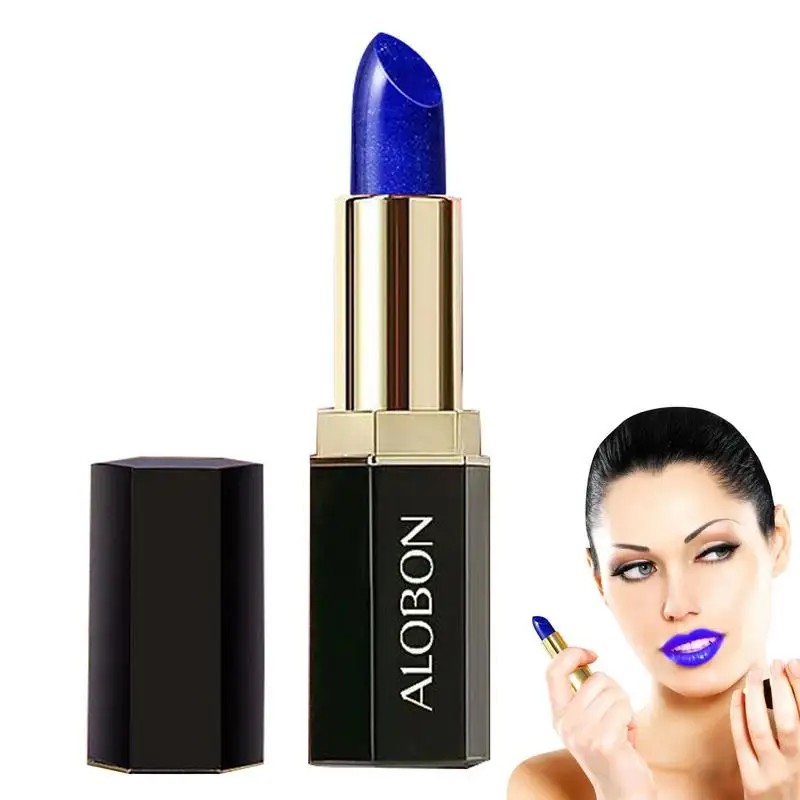 

Color Changing Lipstick Lazy Lipstick Magic Blue Glitter Lipstick Waterproof Lipstick Blue Color Changed Into Pink Lip Stain