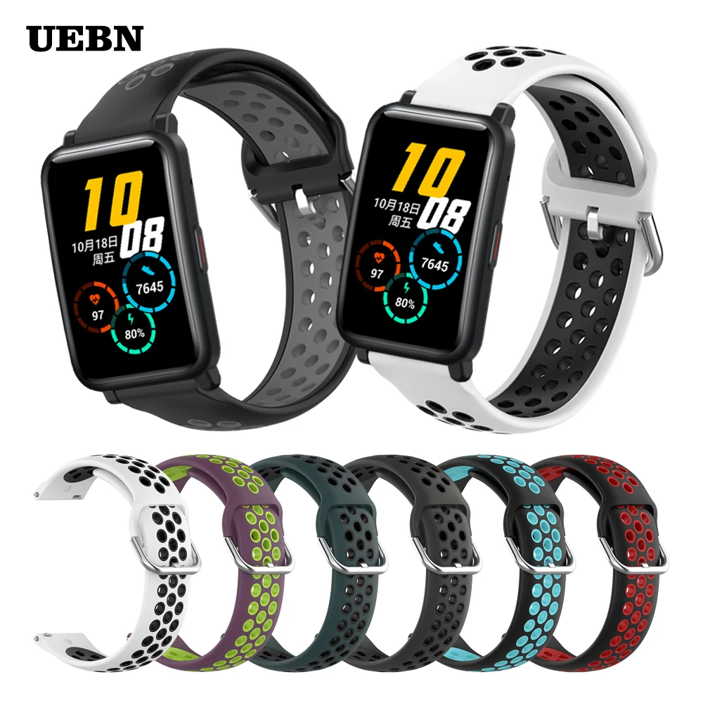 

Ремешок UEBN силиконовый для Huawei Honor Watch ES, спортивный Воздухопроницаемый сменный Браслет для наручных часов
