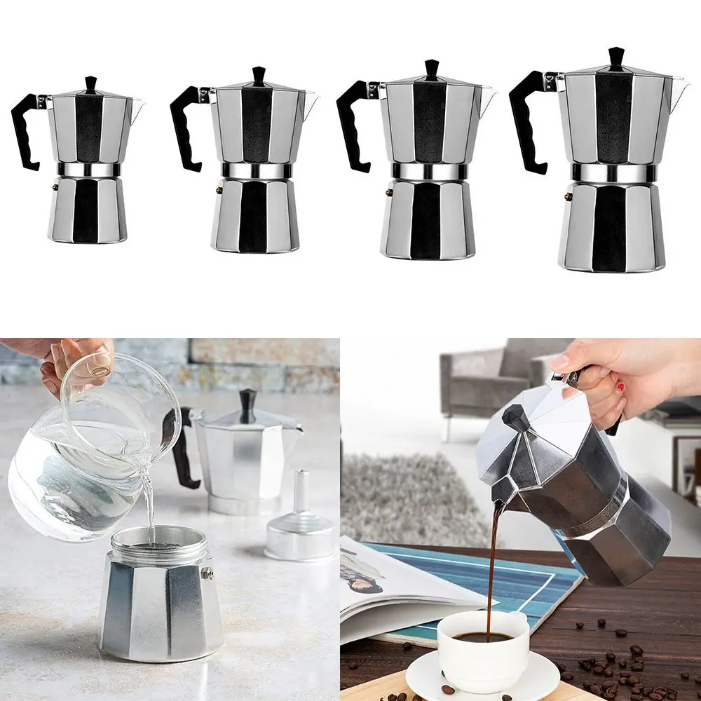 Aluminum Classic Italian Style 3/6/9/12cup Stovetop Espresso Maker Moka Pot Coffee Maker