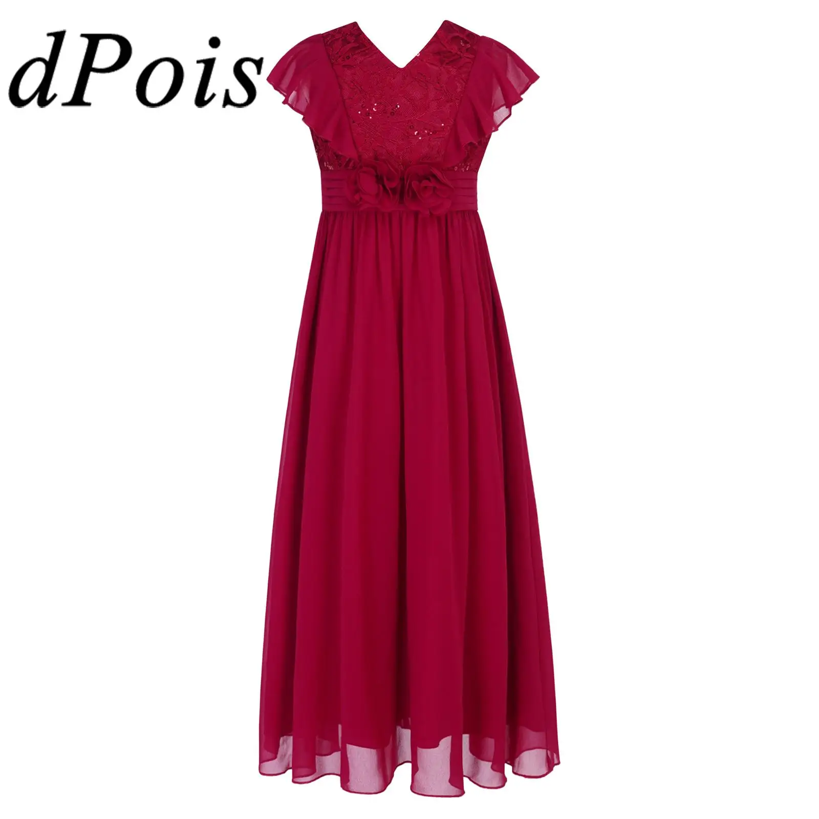 

Kids Sequins Lace Chiffon Dresses for Girl Birthday Party Girls Dress Prom Gown Children Ballet Lyrical Dance Costume Dancewear