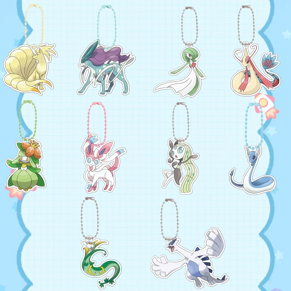 Фото Для Pokemon Milotic Lugia Sylveon Self Made мультфильм милый акриловый брелок для ключей аксессуары для рюкзака кулон аниме классическая коллекция №1