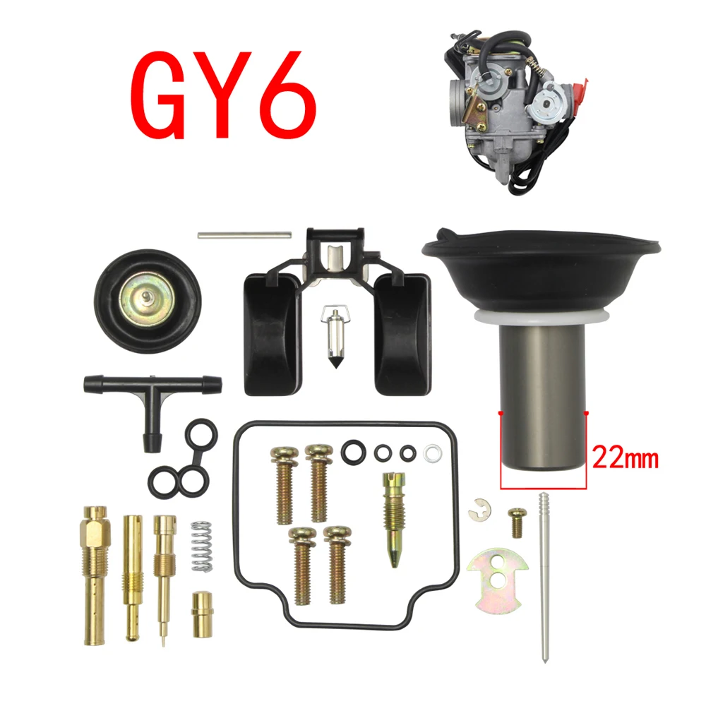 

Ремкомплект карбюратора мотоцикла с слайдером 22 мм для GY6 125cc 150cc PD24 24 мм LANCE ZNEN JONWAY NST KYMCO SUNL BAJA CARB