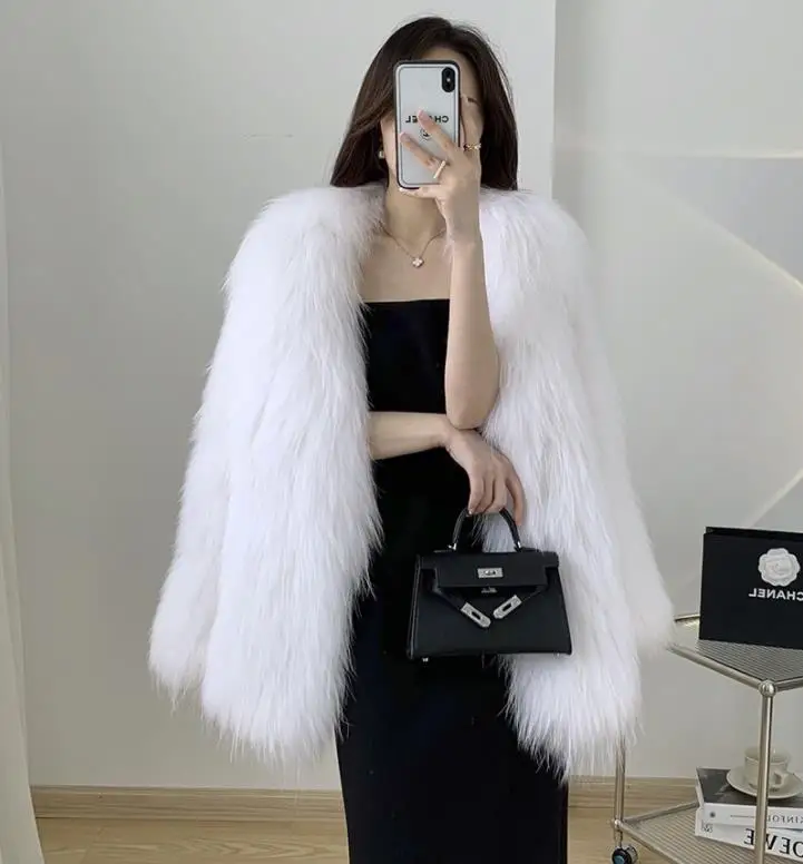 Winter High Quality Thick Warm Rex Rabbit Fur Grass Coat Spring New Soft Single Button Regular Beige High-end Real Fur Overcoat