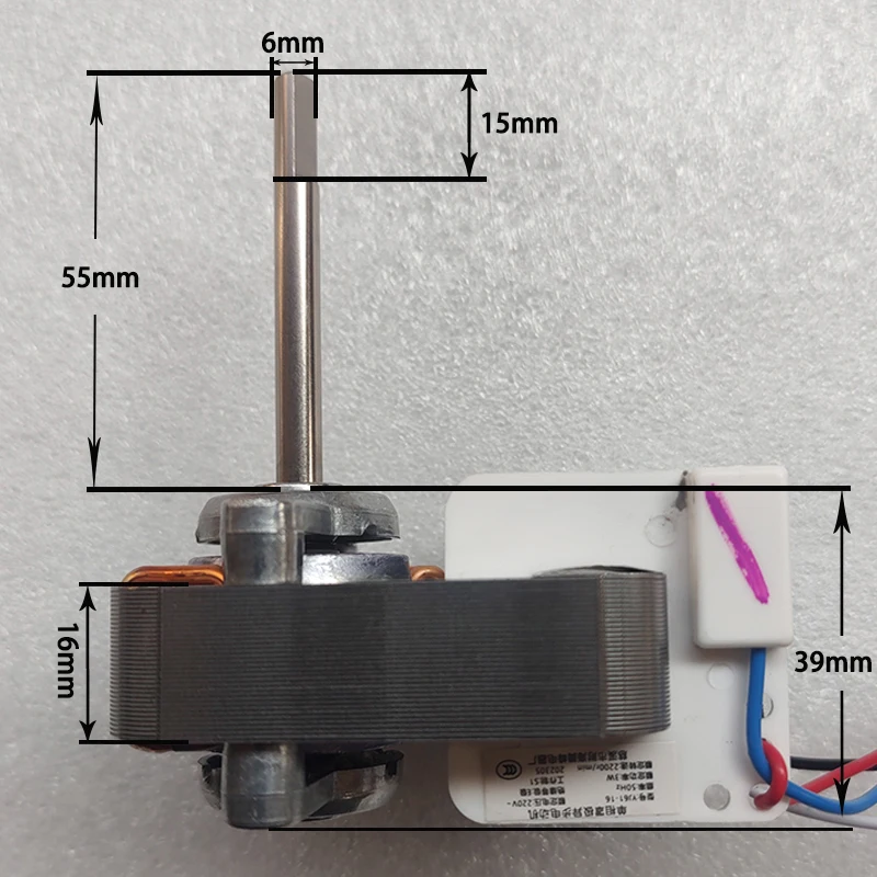 YJ61-20/16 Асинхронный двигатель с крышкой миниатюрный маленький вентилятор