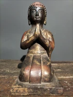 9 tibetan temple collection old bronze cinnabar shakyamuni pious buddha bow down amitabha worship buddha town house exorcism