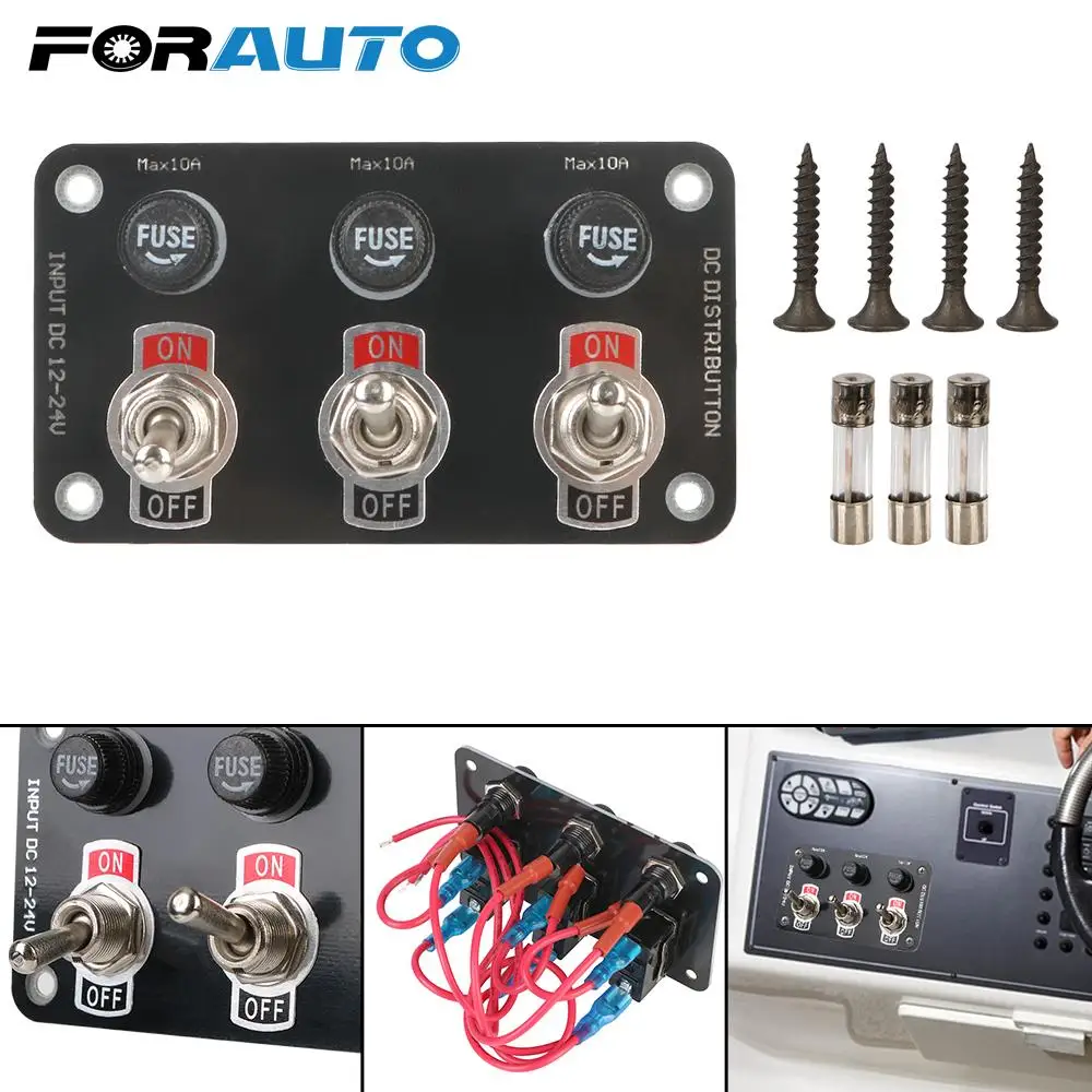 

12V/24V Engine Start Push Button Set LED Toggle Ignition Switch Panel Universal ON/OFF Rocker Toggle Car Accessories