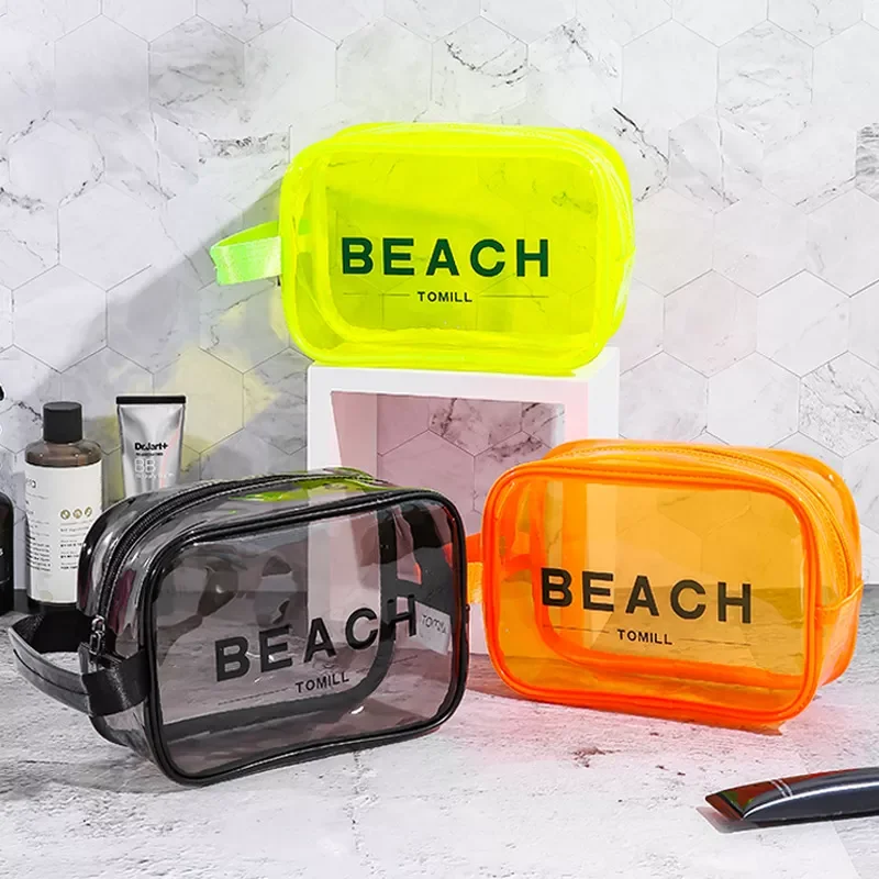 

Portable Travel Fitness Transparent Waterproof Large Capacity Portable Cosmetic Bag Fashion Women Makeup Wash Organizer Handbag
