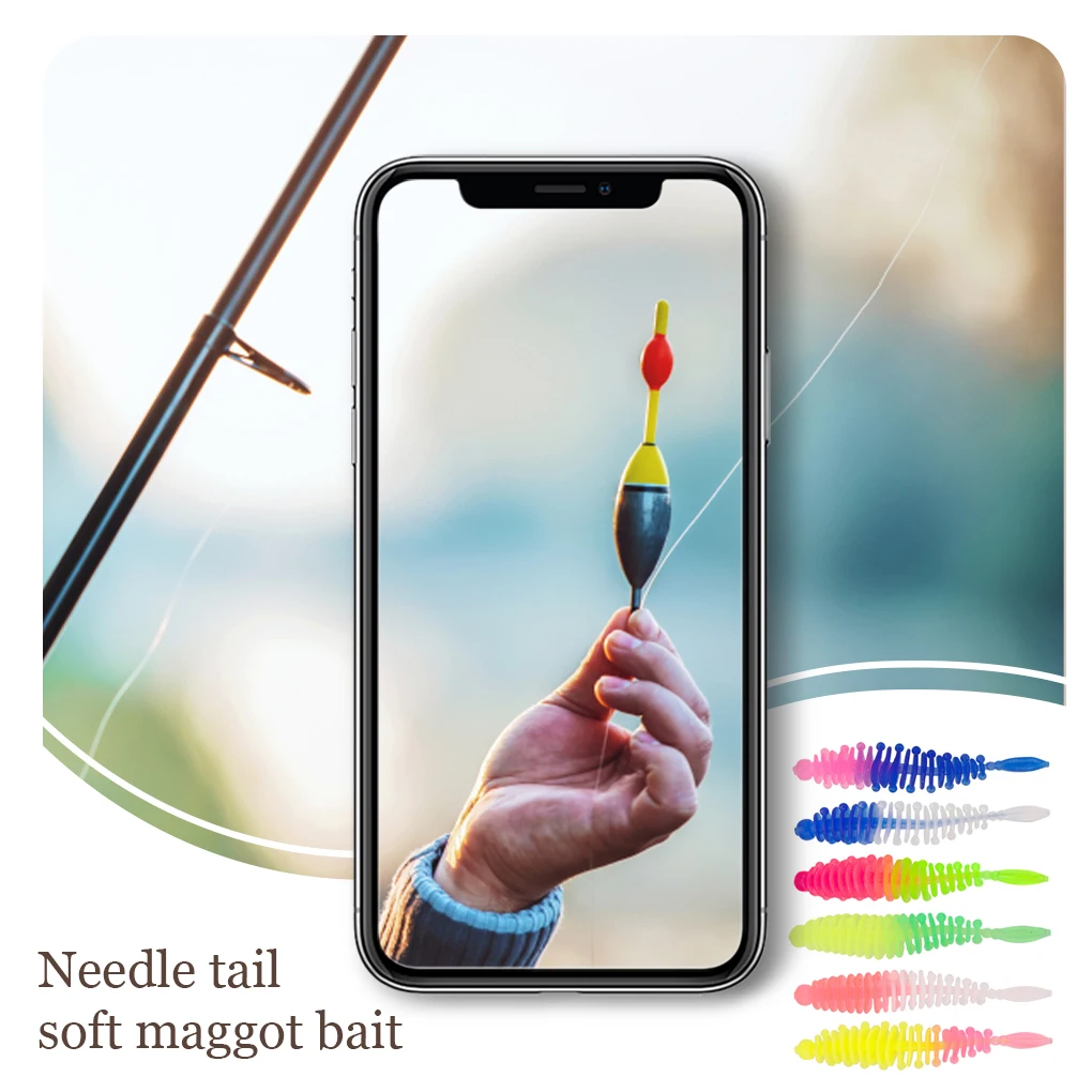 

60pcs Fishing Lure Simulation Soft Bait Goods Supply Baits Tool Tackle