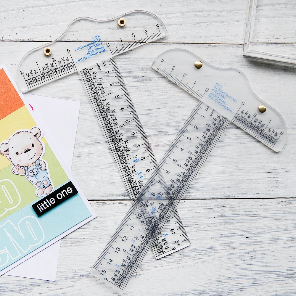 

MangoCraft Clear Acrylic T-Square Ruler For Scrapbooking Reference Crafting T-Square Ruler Handtools In Both Inches And Metric