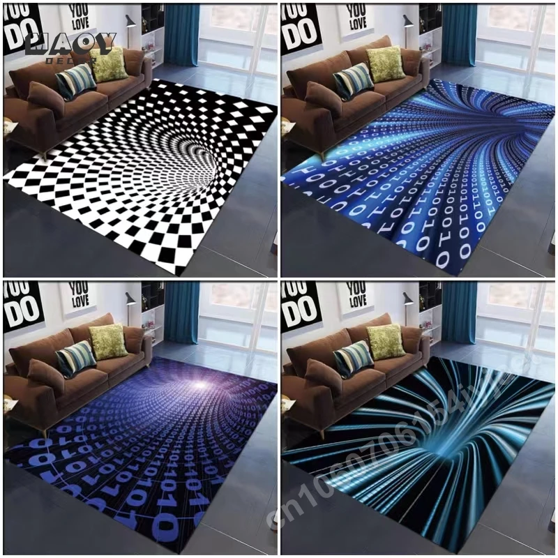 

3D Vision Vertigo Carpet for Living Room Bedroom Home Decoration Sofa Coffee Table Large Area Rug Bathroom Kitchen Floor Mat