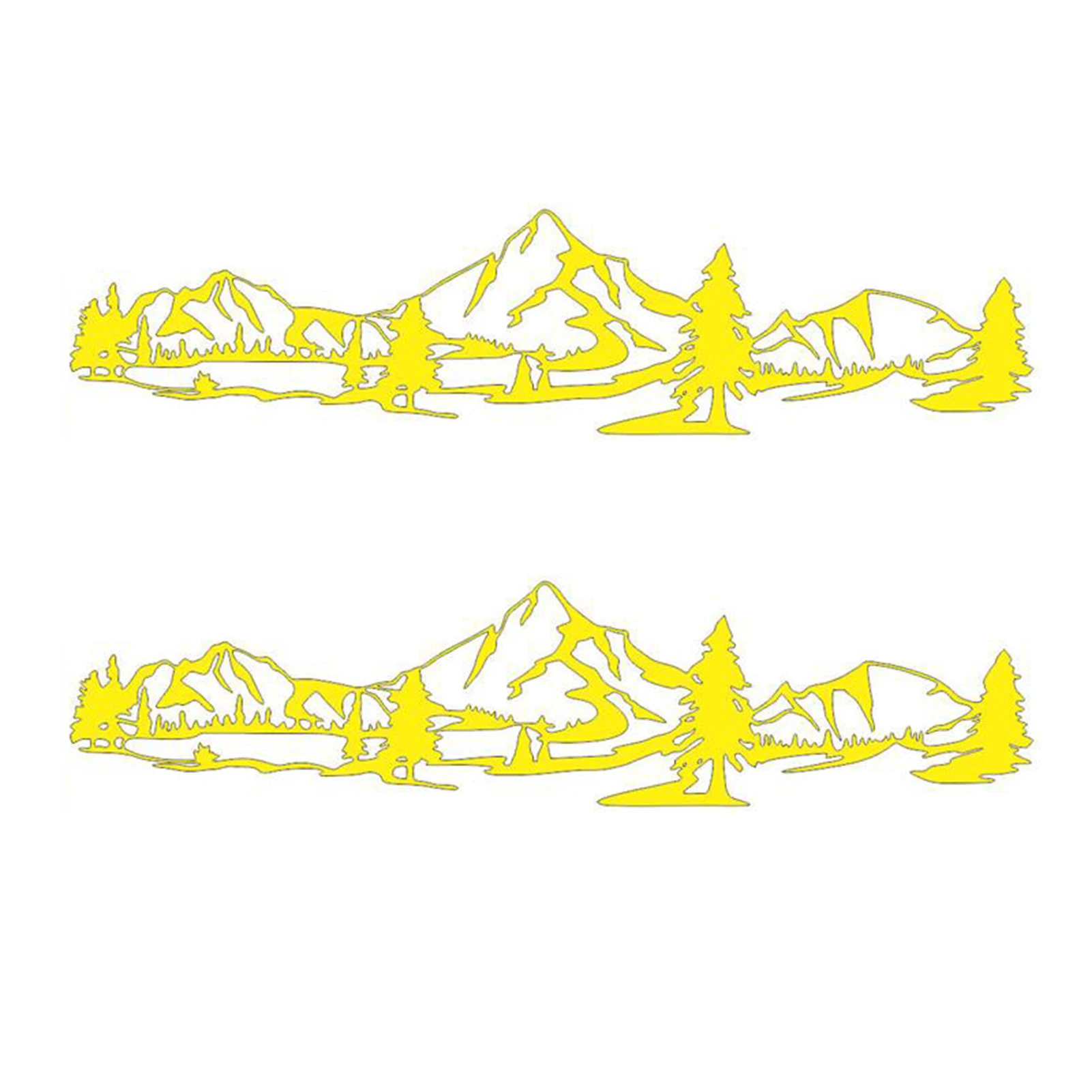 

2pcs Vehicle Cover Stylish Durable Waterproof Mountain Forest Camper Van DIY SUV Vinyl Graphic Long Car Side Body Sticker Decals