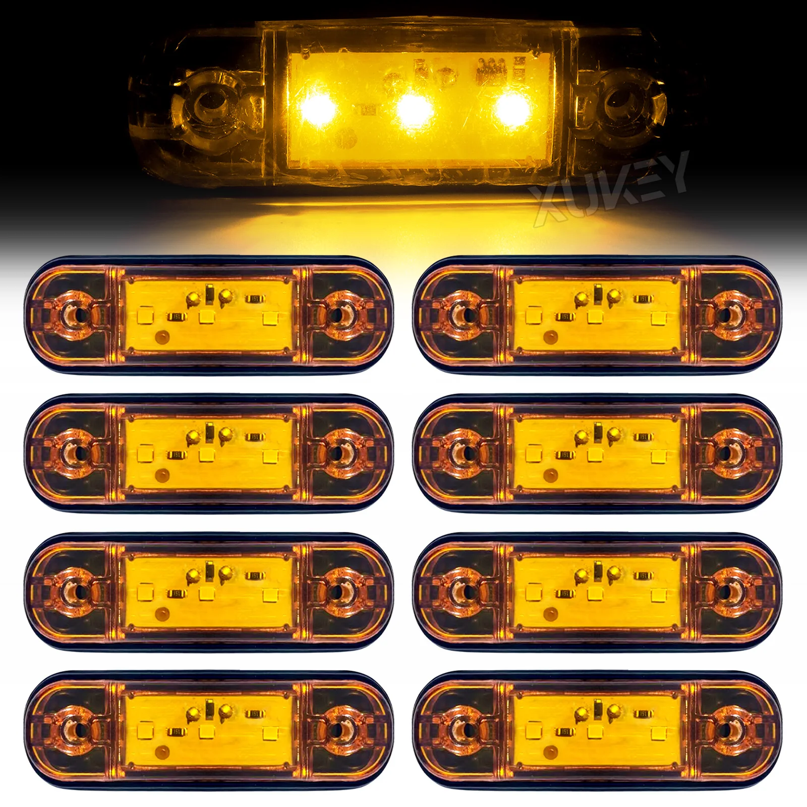 

4/8x фонари для грузовиков, боковые габаритные огни, 12-24 В, янтарный индикатор, для грузовиков, прицепов, UTE, сигналы поворота, боковой Передний ...