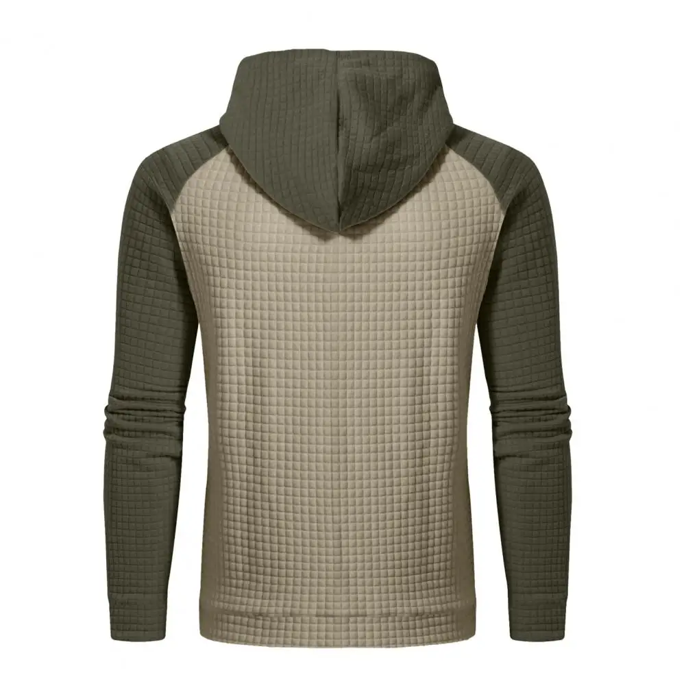 

Men Sweatshirt Plaid Super Soft Dressing Drawstring Hood Pullover Sweatshirt Hooded Sweatshirt for Fitness