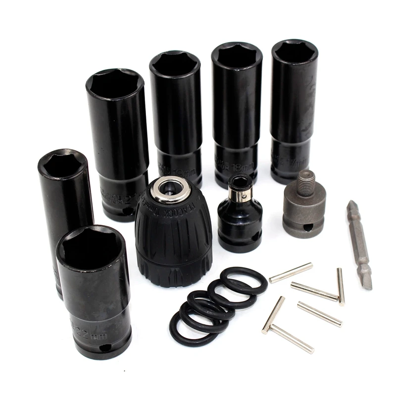 

Hot 21Pcs Electric Impact Wrench Hexs Socket Head Set Kit Drill Chuck Drive Adapter SET For Electric Drill Wrench