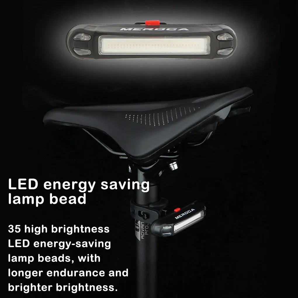 

6 Modes Bicycle Taillight USB LED Bike Safety Tail Light High Visibility Rear Multifunctional Lamp Waterproof Riding Accessories