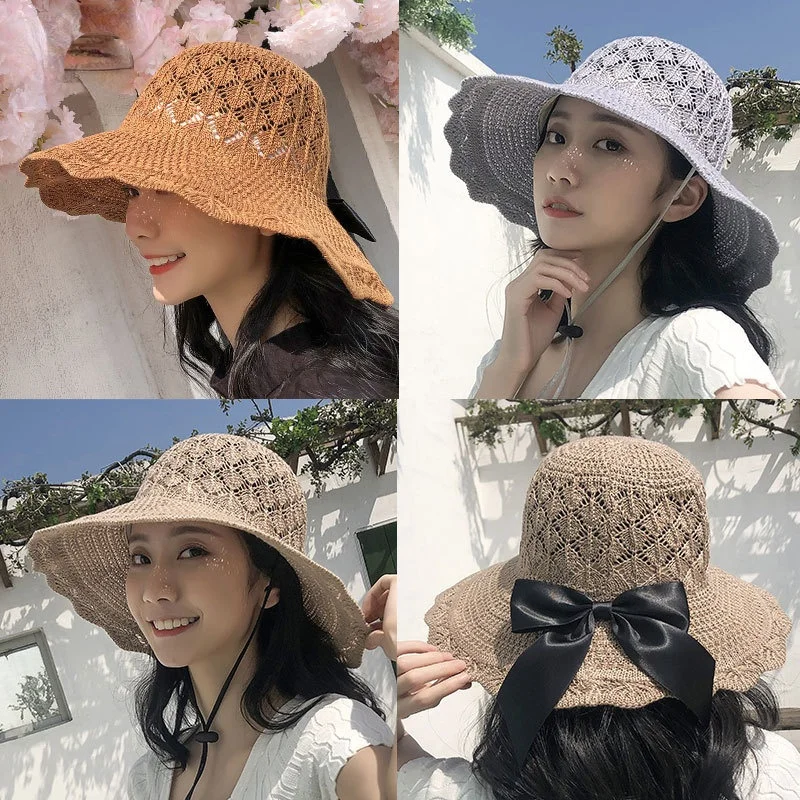 

Women Anti-UV Wide Brim Visor Hat Foldable Easy To Carry Travel Caps Fashion Beach Summer Sun Protection Hats 2022 Adult Hat