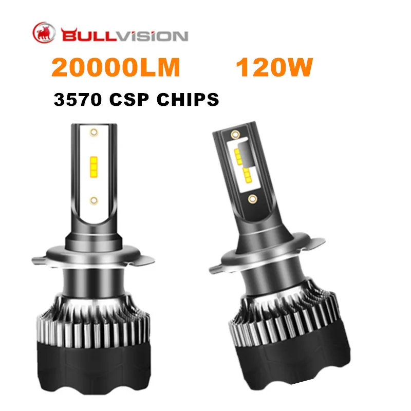 

Bullvision H4 H7 H11 LED Headlights 20000LM 3570 CSP H1 H8 H9 9012 HIR2 9005 9006 HB3 HB4 120W 4300K 6000K 8000K Auto Fog Lamps