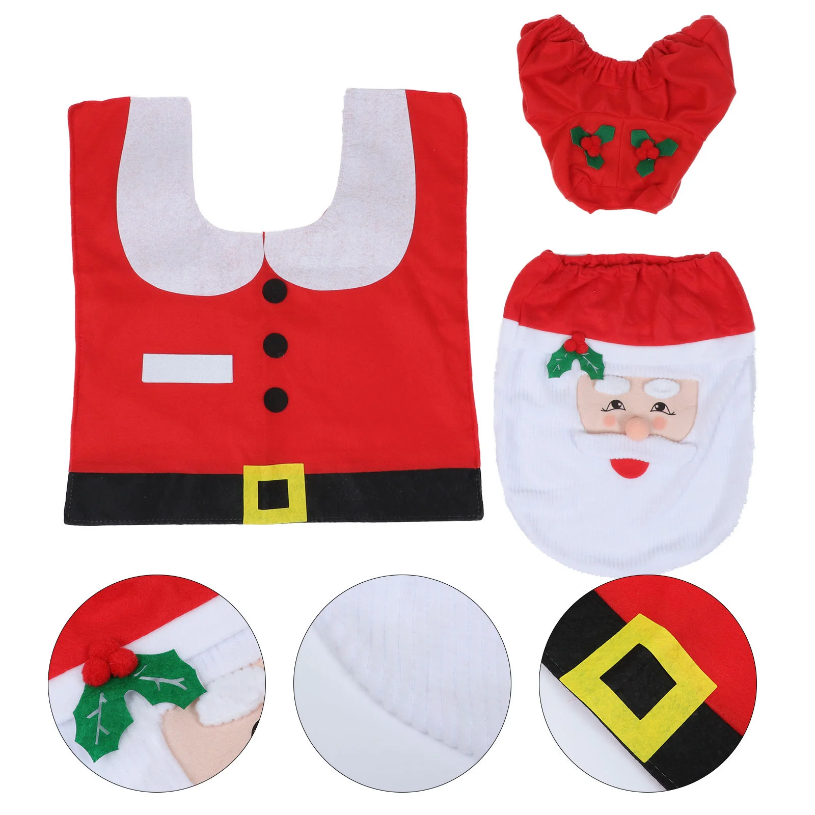 

1 Set Creative Santa Claus Funny Chic Xmas Toilet Cover Toilet Set for Home Party Store Mall