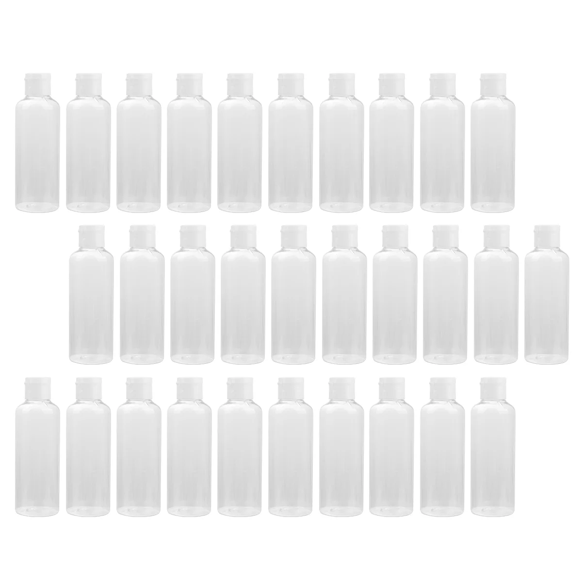 

30 шт. пустые бутылки-пульверизаторы, дорожные контейнеры с крышкой, многоразовые дорожные бутылки для шампуня белого цвета (100 мл)