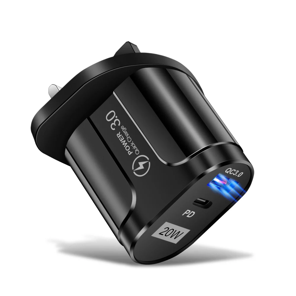 

Зарядное устройство с двумя USB-портами и поддержкой быстрой зарядки, 20 Вт