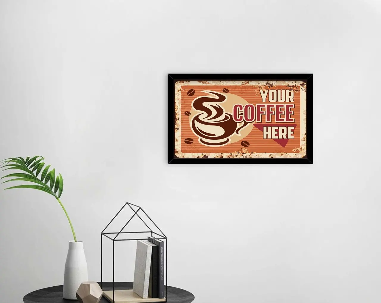 

BK Home Coffee Design Decorative Wood Black Framed Tablo-35 Modern Useful High Quality Reliable Decoration Gift