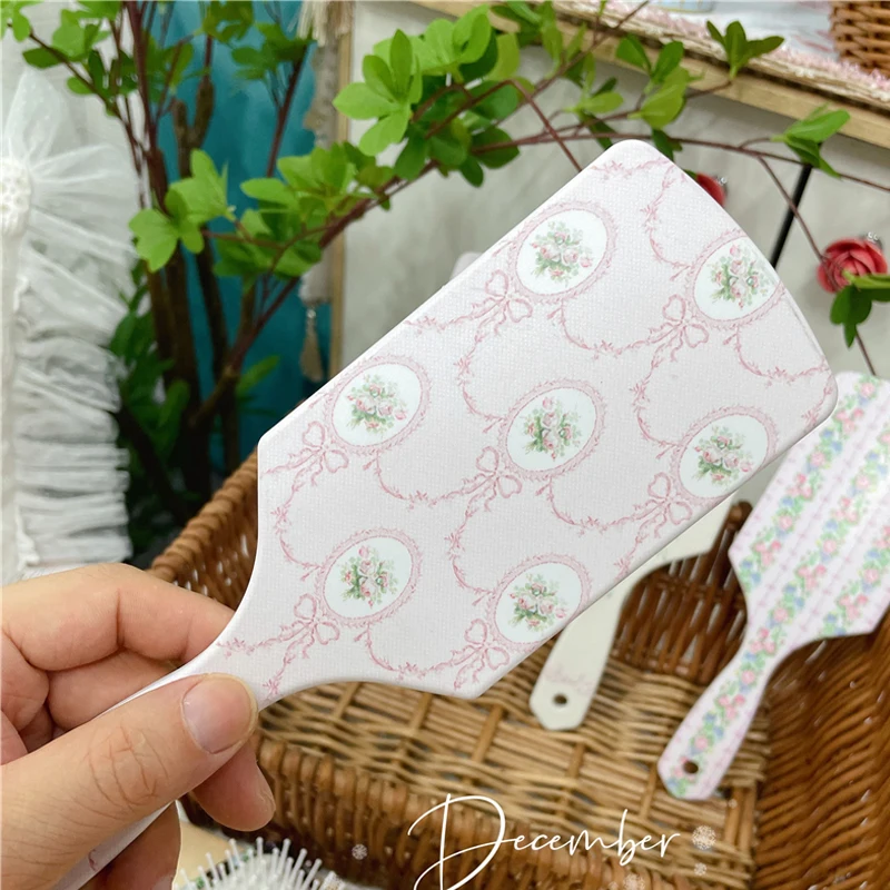 

Французская розовая расческа, украшения для домашнего рабочего стола, романтическая цветная подушка безопасности, массажная расческа, анти-алопеция, электростатический женский специальный декор