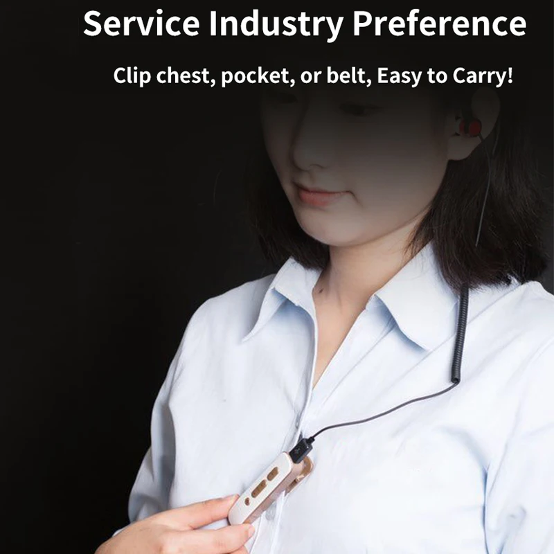 2PCS Mini Walkie Talkie Mini Intercom Mini Interphone Portable Earphone Mini Two Way Radio for Hotel Beauty Salon Restaurant