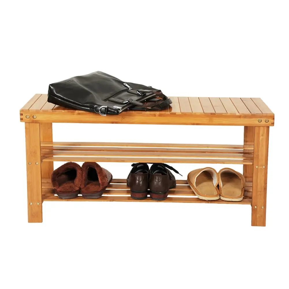 

3 Tiers Shoe Stool Cabinet Rack Enter the Door and Sit on the Storage Stool Rectangular Stool Simple Shoe Rack European
