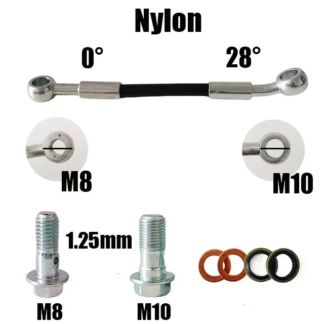 

Плетеный тормозной шланг M8/M10, 300-5000 мм, универсальный комплект гидравлических линий для грязевого велосипеда/квадроцикла, система сцепления, масляная труба со стальными фитингами