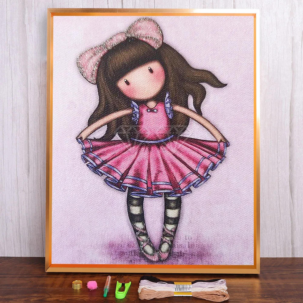 

Cartoon Girl Princess Printed Canvas 11CT Cross-Stitch Complete Kit DIY Embroidery DMC Threads Craft Knitting Sewing Gift