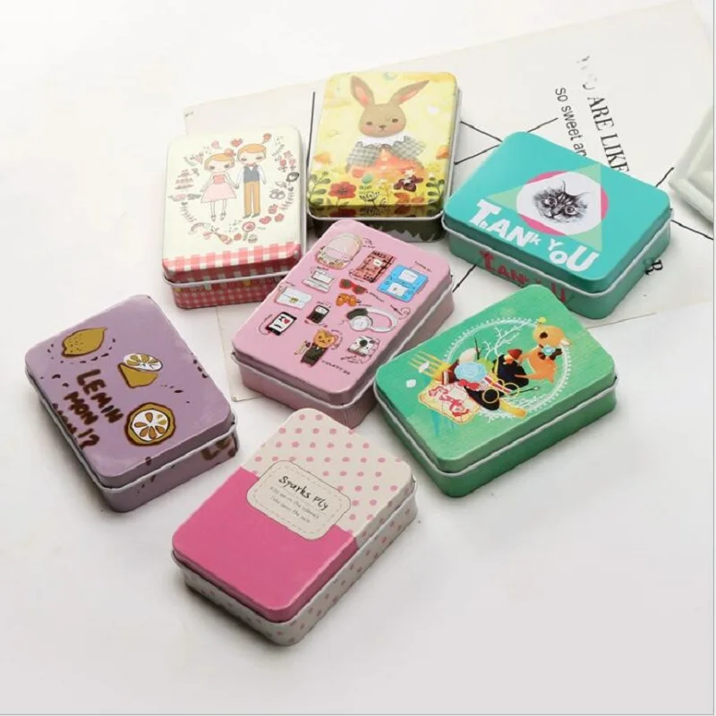 New Vintage Cartoon Tin Box Sealed Jar Packing Boxes Jewelry, Candy Box Small Storage Cans Coin Earrings Headphones Gift Box