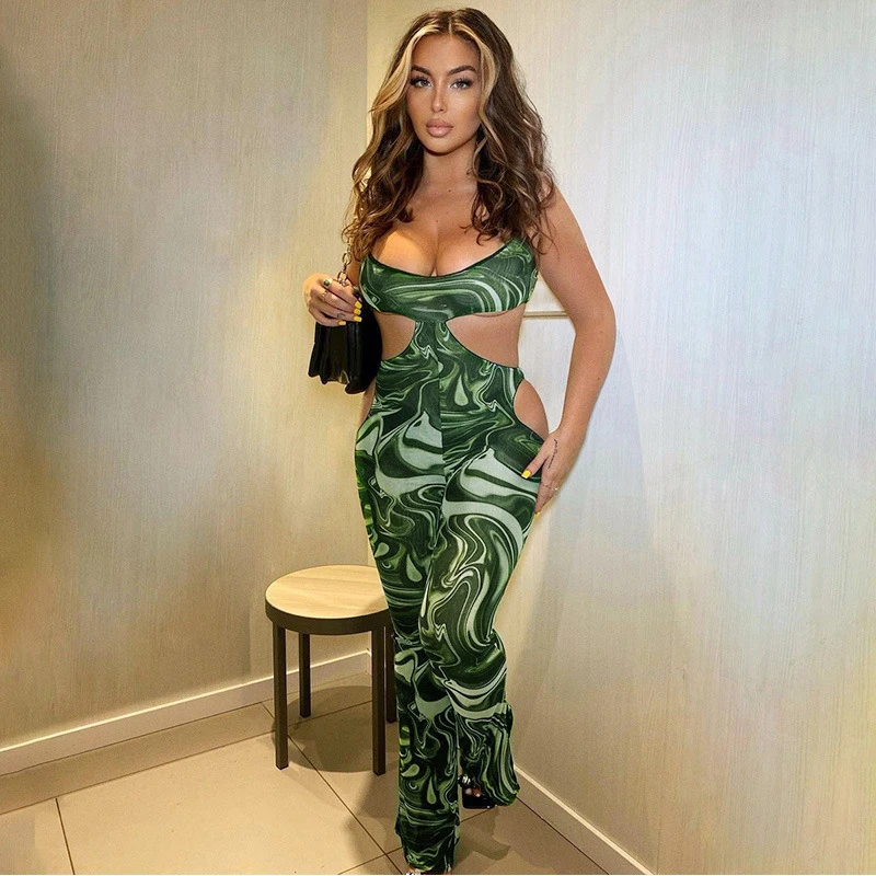 

Женский пляжный комбинезон с завышенной талией и ремешками