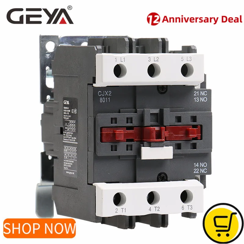 

GEYA CJX2-8011 9511 Magnetic AC Contactor 80A 95A Industrial Electric Contactor 1NO1NC with 220V or 380V Coil