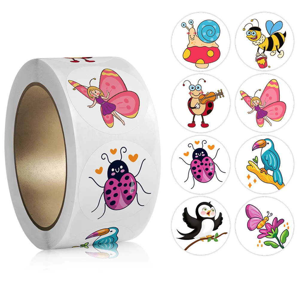 100-500pcs Cartoon Cute Sticker Children Reward Encouragement Sticker Birthday/holiday Party Gift Packaging Sealing Decor Lables