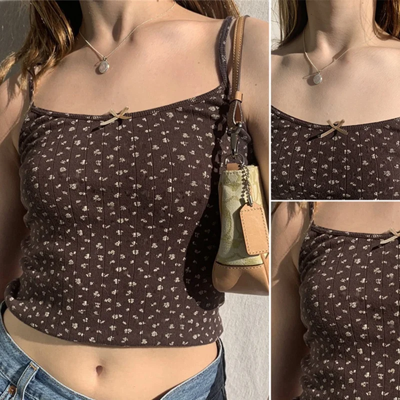 

ASDS-Women Lace Crop Tops Sexy Strap Tank Top Slim Girl Sleeveless Summer See Through Camisole Top Shirt