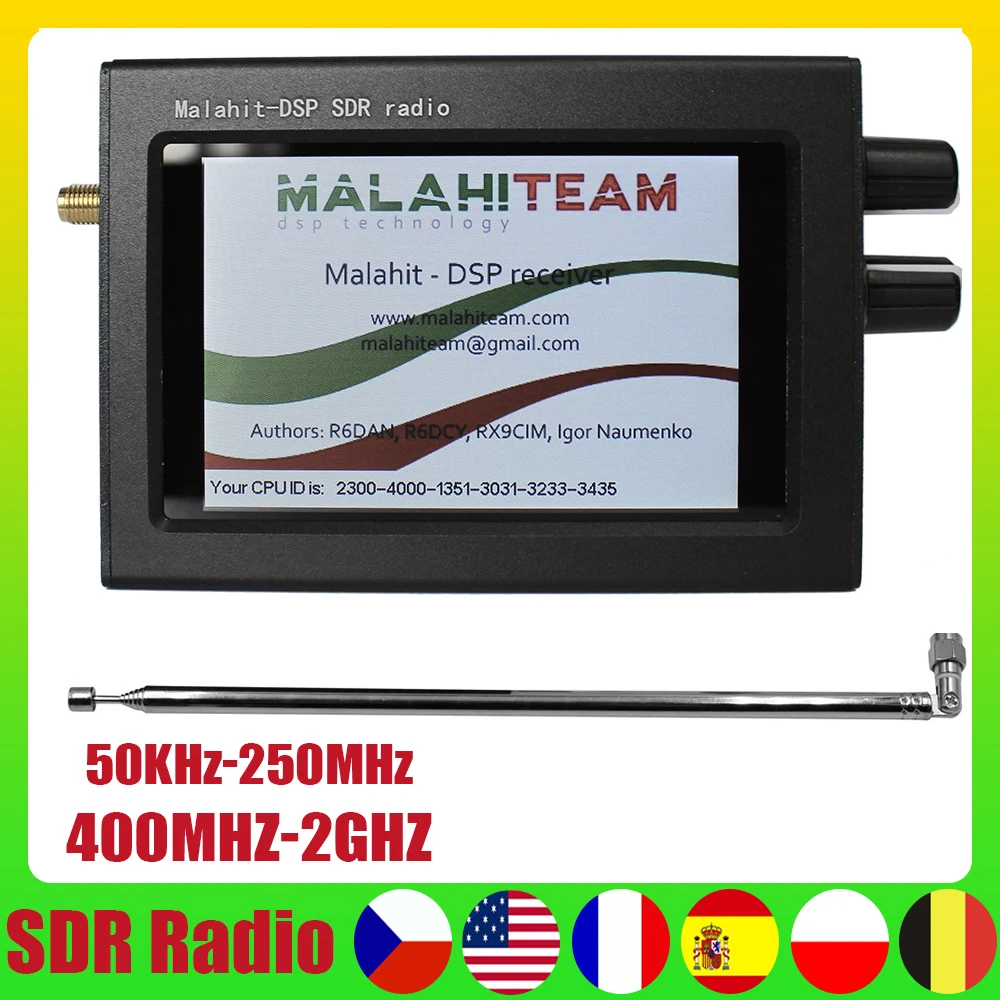 

50Khz-250MHz 400MHz-2GHz Malachite Receiver Aluminum Alloy Shell SDR Receiver Touchscreen Malachite SDR Shortwave Radio Receiver