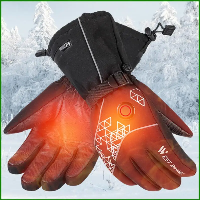

Winter Warm Electric Heated Gloves Bike Motorcycle Skiing Snowboarding Waterproof Windproof Touch Screen Thermal Heating Mittens
