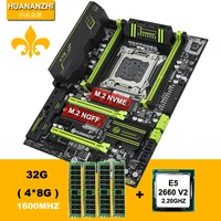 hot sale huanan zhi x79 motherboard with m 2 nvme slot cpu ram bundle cpu intel xeon e5 2660 v2 sr1ab ram 32g ddr3 1600 reg ecc