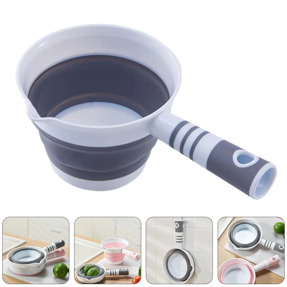 

1pc Home Kitchen Foldable Water Ladle Simple Hanging Plastic Water Scoop