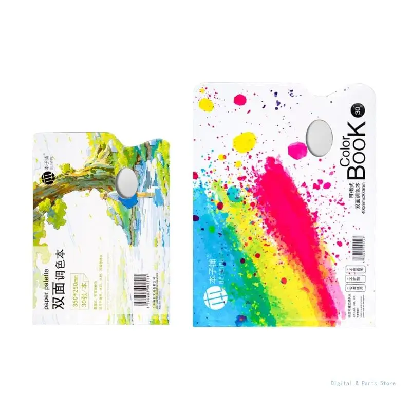 

M17F 30 Sheets Disposable Paper Pad with Thumb Hole, White Sheets Paint for Oil Paint, Acrylics, Watercolour