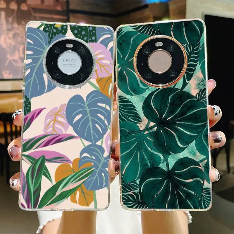 

Palm Tree Leaves Phone Case for Samsung S21 A10 for Redmi Note 7 9 for Huawei P30Pro Honor 8X 10i Cover