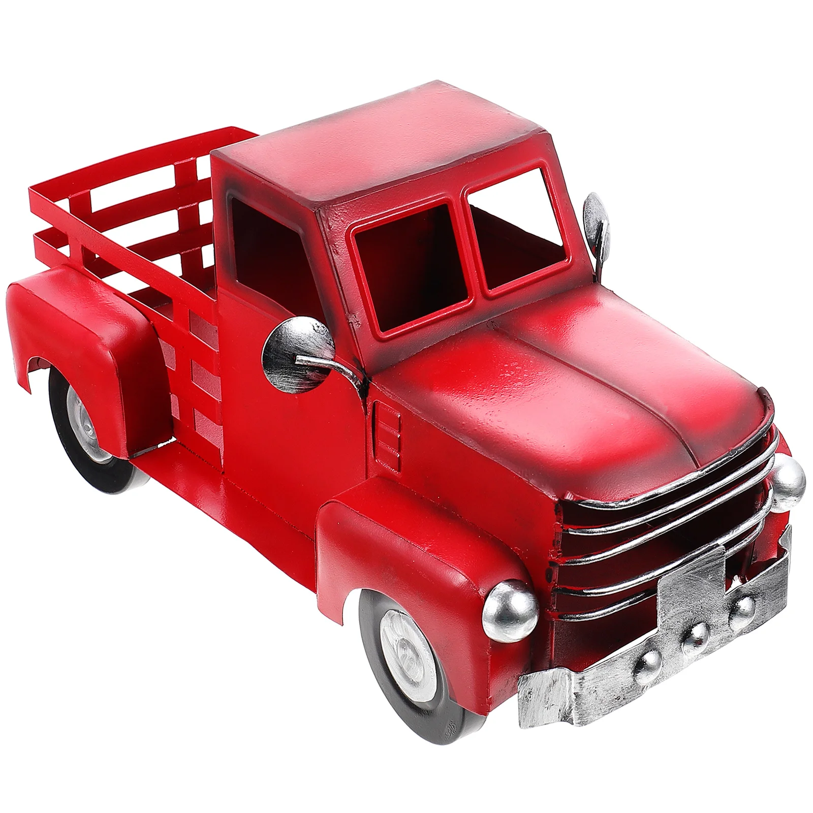 

Christmas Truckred Ornament Model Metal Desktop Party Car Decoration Decor Table Trunk Vintage Kids Supplies Favors Retro