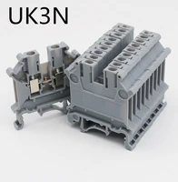 10 pcs uk3n din rail terminal electrical conductor universal connector screw connection strip block uk 3