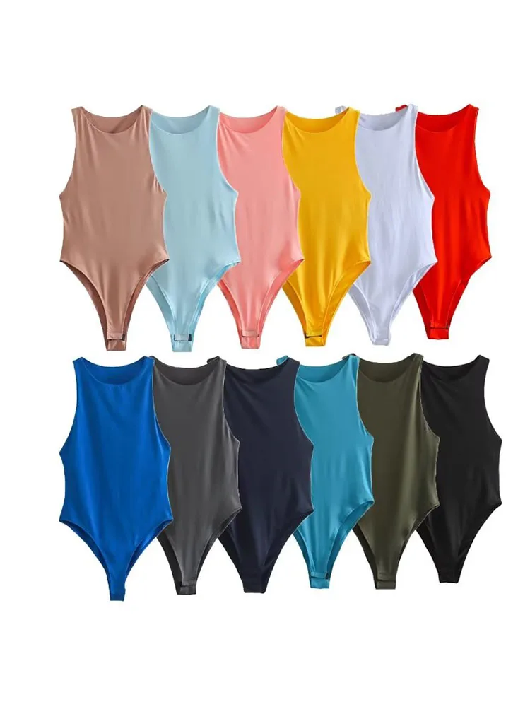 

Женское трикотажное Боди без рукавов BSK & ZA & TRF, с круглым вырезом