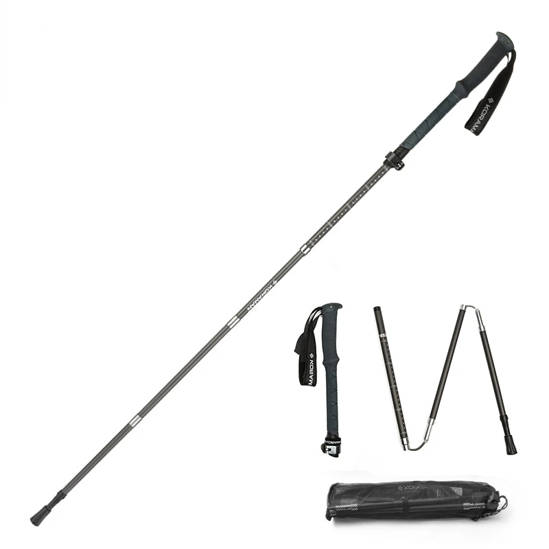 

Folding Trekking Poles Carbon Fiber Ultralight Quick Lock Walking Stick Hiking Running Nordic Walking Pole 38-135cm