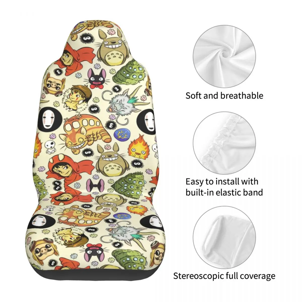 Универсальные автомобильные чехлы на сиденья Hayao Miyazaki с аниме подходят для