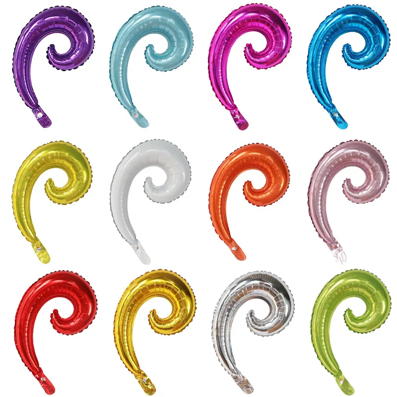 

10pcs Spiral Wave Foil Balloon Birthday Wedding Party Modeling Decoration Supplies Balloons Kids Toy Curve Air Ball