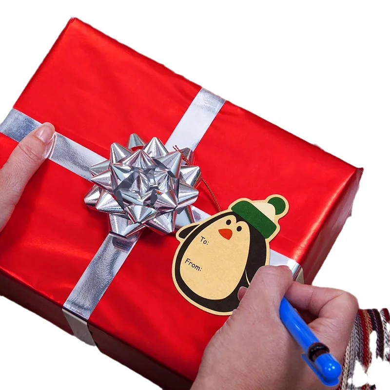 Рождественские свернутые наклейки этикетки с надписью Спасибо декоративные