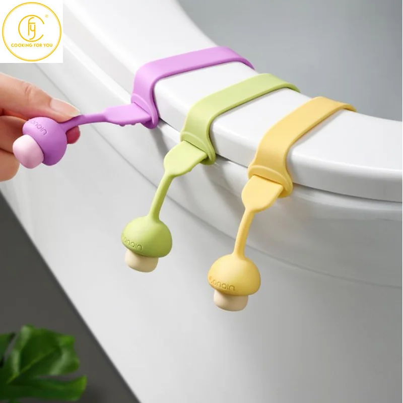 

Creative Silicone Toilet Lid Seat Hooks Household Protable Prevent Dirty Toilet Lid Handle Home Gadgets Bathroom Accessories